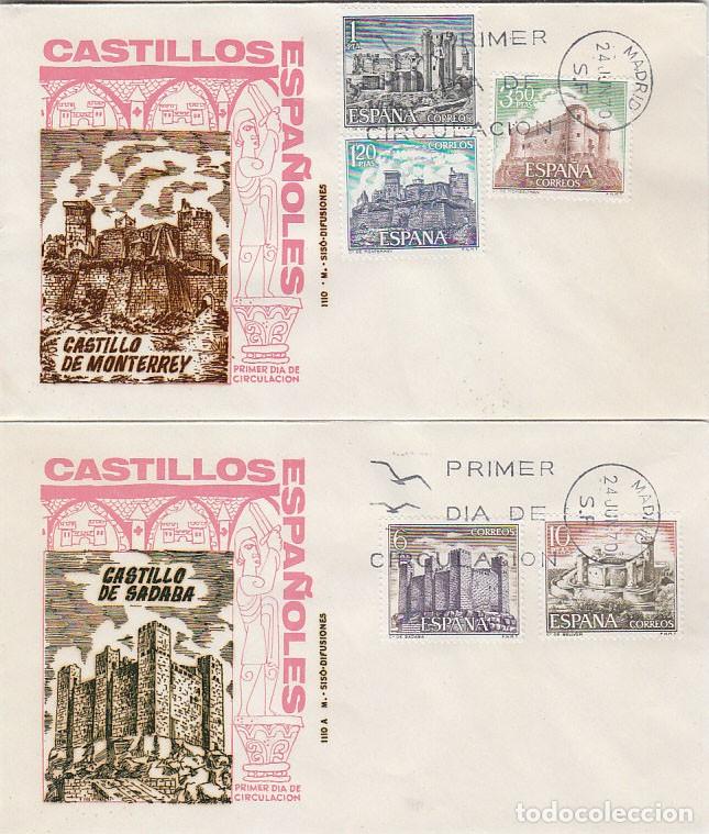 Sellos: Edifil 1977/81, CASTILLOS 1970, primer d&iacute;a 24-6-1970 serie completa 2 SOBRES DEL SISO