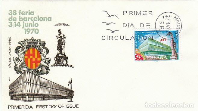 Sellos: EDIFIL 1975, 50 ANIVERSARIO DE LA FERIA DE MUESTRAS DE BARCELONA PRIMER DIA 27-5-1970 SOBRE DE ALFIL