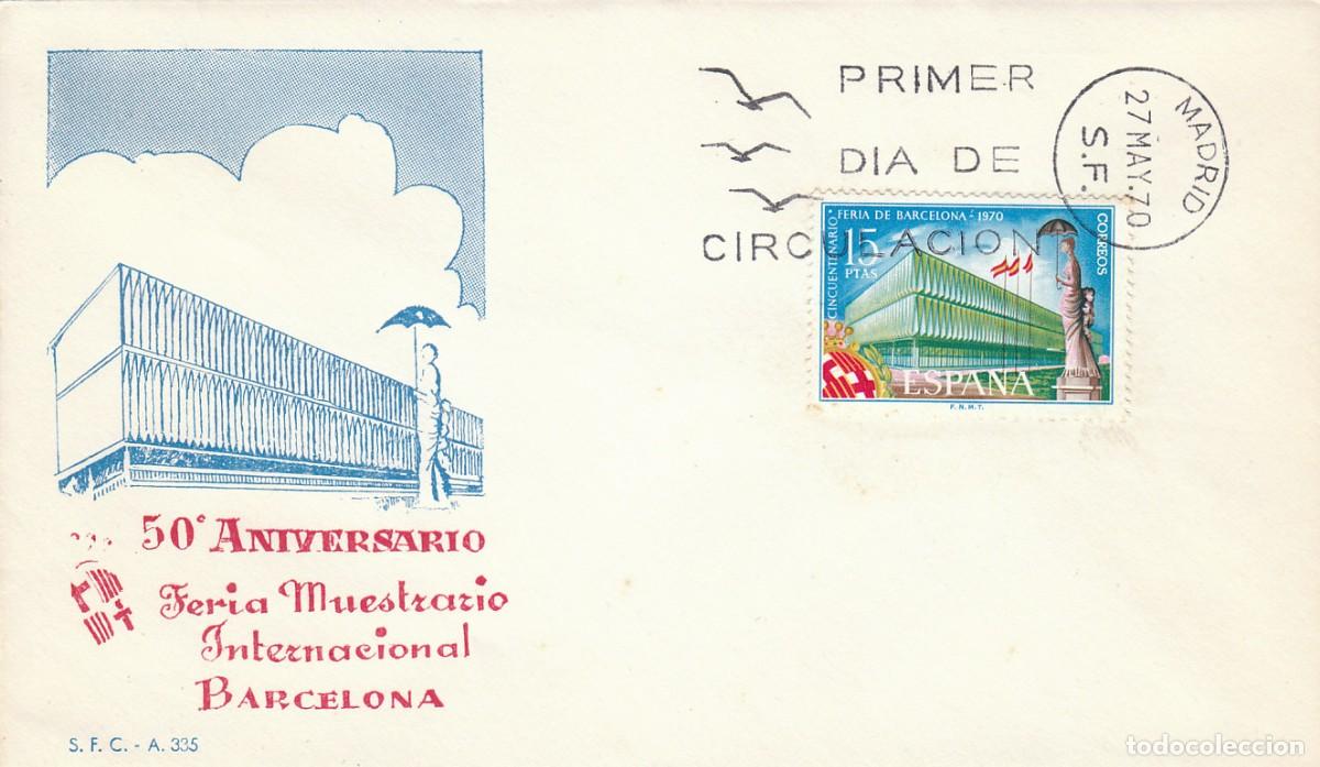 Sellos: EDIFIL 1975, 50 ANIVERSARIO DE LA FERIA DE MUESTRAS DE BARCELONA PRIMER DIA 27-5-1970 SOBRE DEL SFC