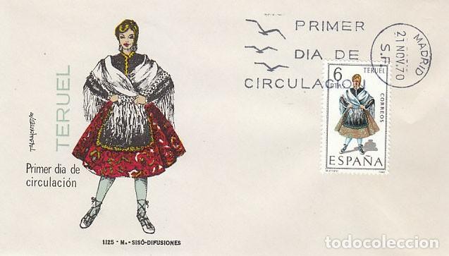 Sellos: EDIFIL 1959, TRAJE REGIONAL DE TERUEL, SOBRE PRIMER DIA A&Ntilde;O 1970 SOBRE DE SISO