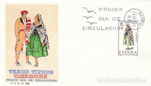 Sellos: EDIFIL 1958, TRAJE REGIONAL DE TARRAGONA, SOBRE PRIMER DIA DEL A&Ntilde;O 1970 SOBRE DEL SFC