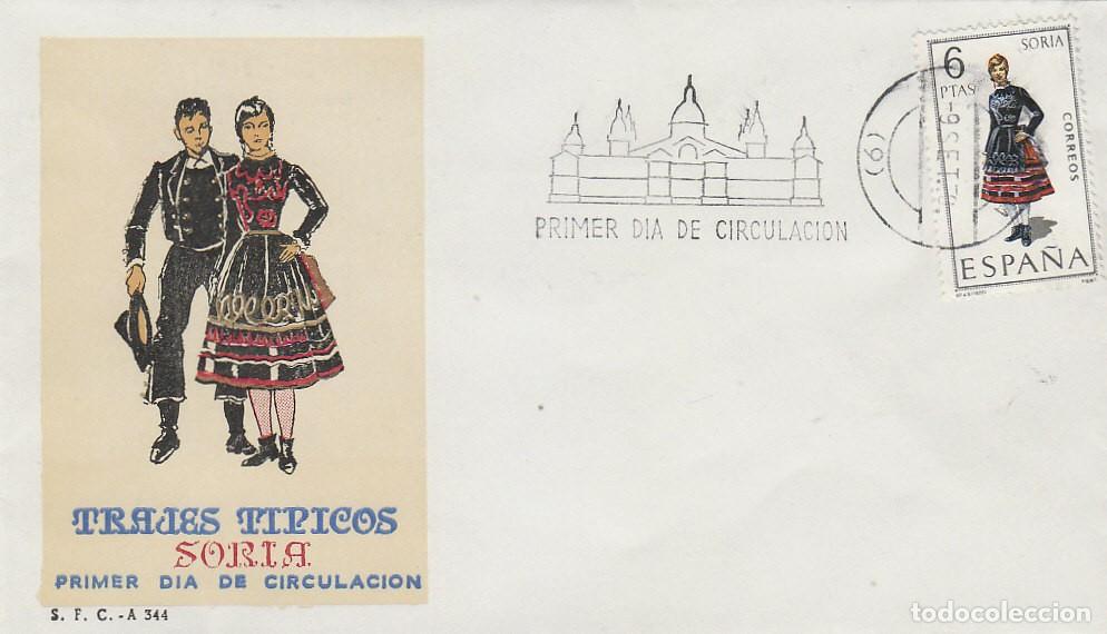Sellos: EDIFIL 1957, TRAJE REGIONAL DE SORIA, SOBRE PRIMER DIA DEL A&Ntilde;O 1970 SOBRE DEL SFC