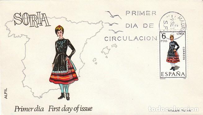 Sellos: EDIFIL 1957, TRAJE REGIONAL DE SORIA, SOBRE PRIMER DIA DEL A&Ntilde;O 1970, ALFIL