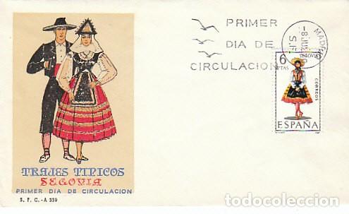 Sellos: EDIFIL 1955, TRAJE REGIONAL DE SEGOVIA, SOBRE PRIMER DIA DEL A&Ntilde;O 1970, SOBRE DEL SERVICIO FILATELICO