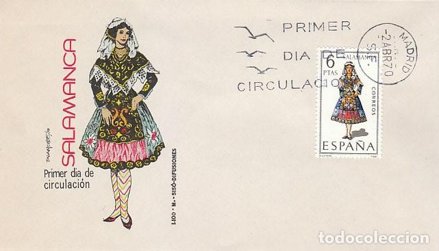 Sellos: EDIFIL 1952, TRAJE REGIONAL DE SALAMANCA, SOBRE PRIMER DIA A&Ntilde;O 1970 SOBRE DE SISO