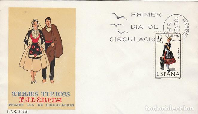 Sellos: EDIFIL 1949, TRAJE REGIONAL DE PALENCIA, SOBRE PRIMER DIA DEL A&Ntilde;O 1970 SOBRE DEL SFC
