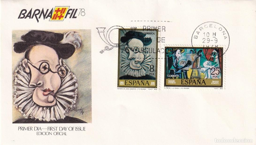 Sellos: SPD Barcelona 1978 Barnafil 78 Pablo Ruiz Picasso - Retrato de Jaime Sabart&eacute;s El pintor y la modelo