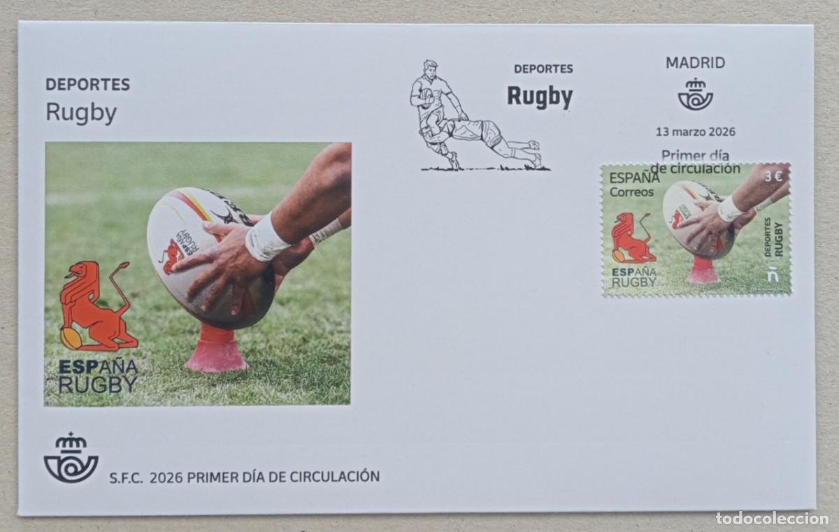 Sellos: 2026. ESPA&Ntilde;A. Sobre SPD. Promoci&oacute;n del deporte en Espa&ntilde;a. Rugby. Sello alusivo. Sin circular.