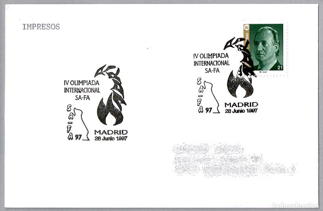 Sellos: Matasellos IV OLIMPIADA INT. SA-FA 97 - SAGRADA FAMILIA. Madrid 1997