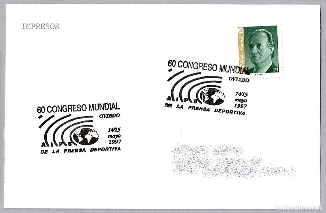 Sellos: Matasellos 60 CONGRESO MUNDIAL DE LA PRENSA DEPORTIVA. Oviedo, Asturias, 1977