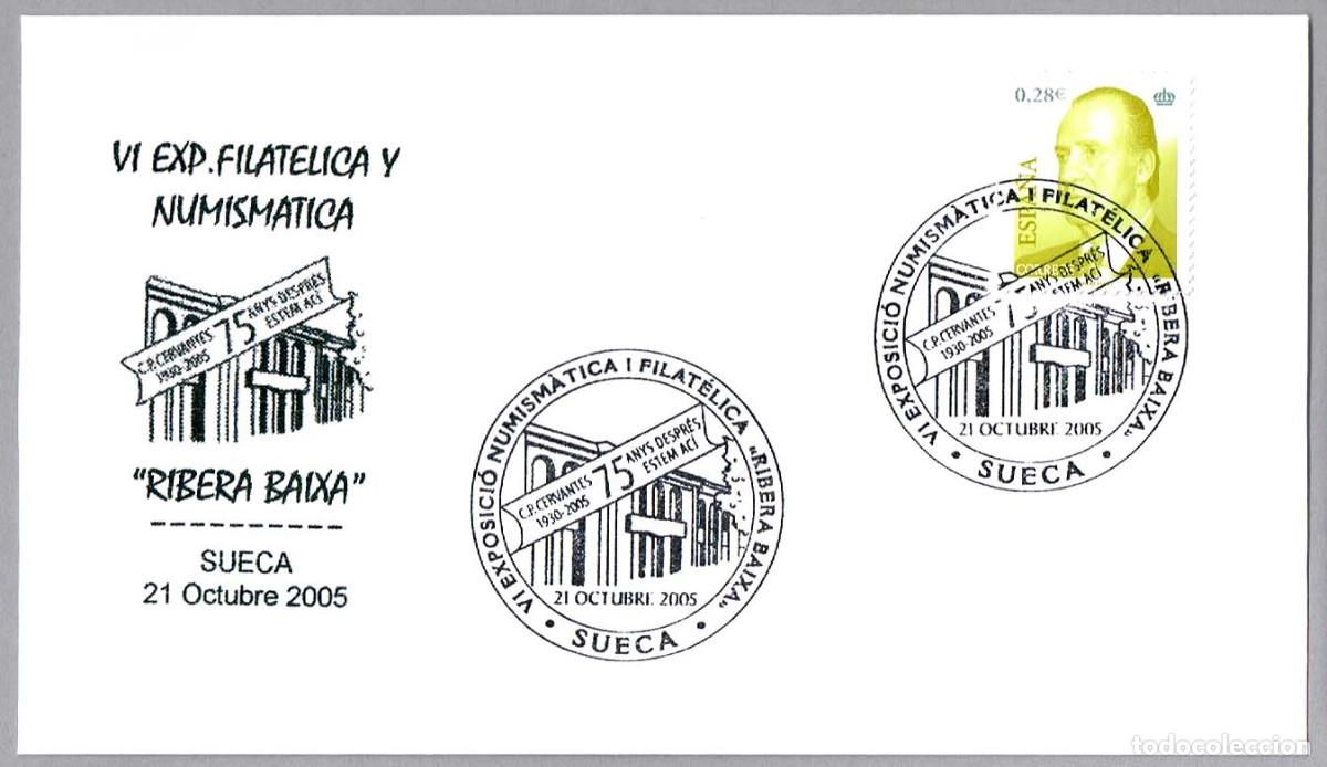 Sellos: Matasellos 75 A&Ntilde;OS C.P.CERVANTES. Sueca, Valencia, 2005