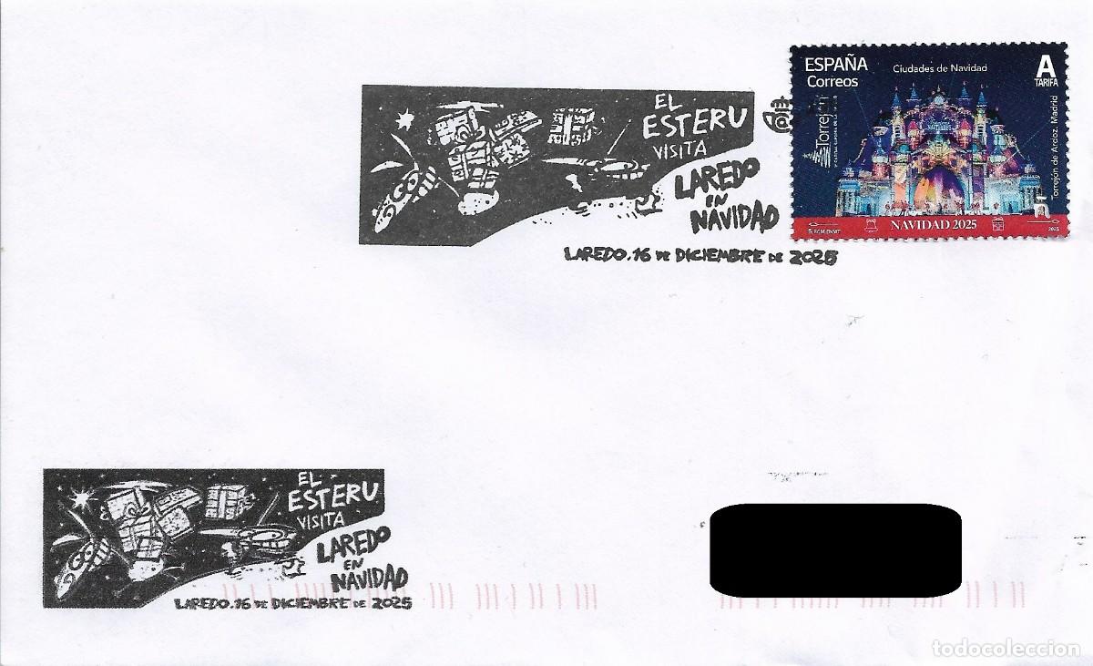 Sellos: ESPA&Ntilde;A. MATASELLOS ESPECIAL. EL ESTERU VISITA LAREDO POR NAVIDAD. 2025