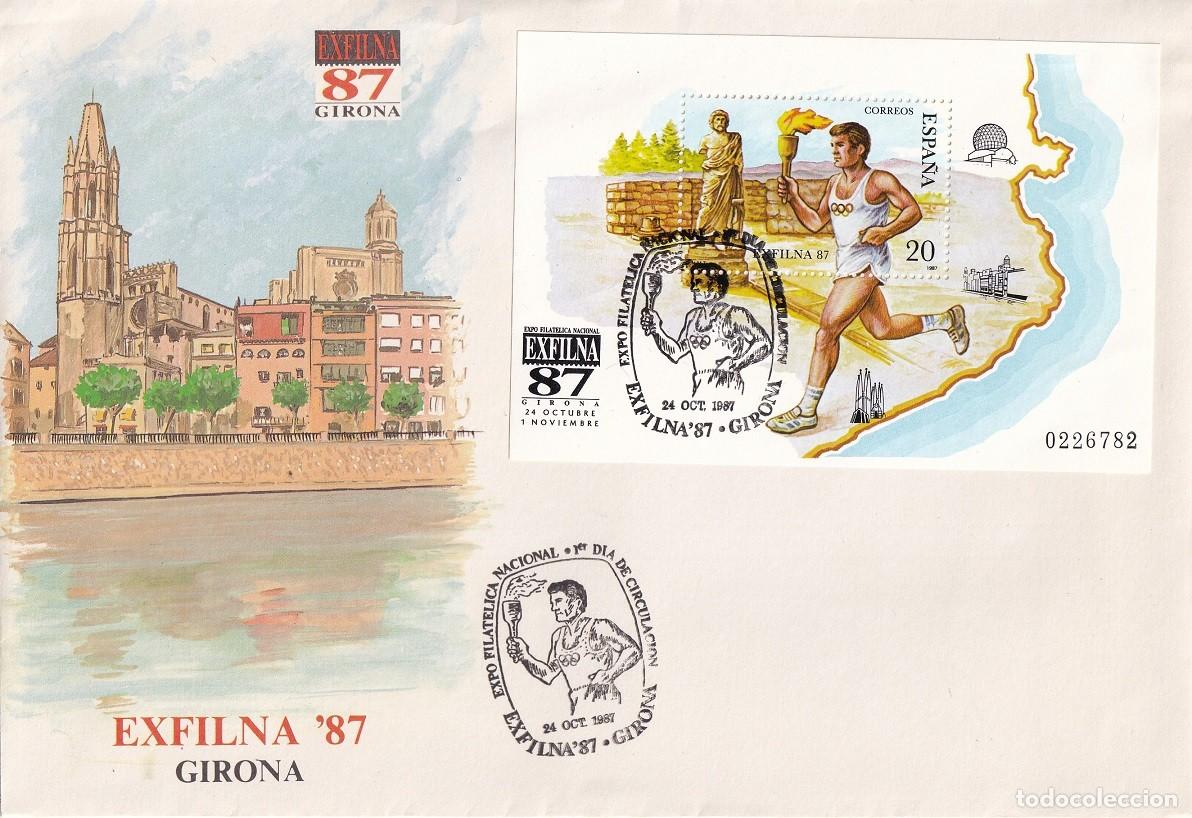 Sellos: SPD Espa&ntilde;a 1987 - Exfilna 87 - Primer d&iacute;a de circulaci&oacute;n - Girona - Expo Filat&eacute;lica Nacional