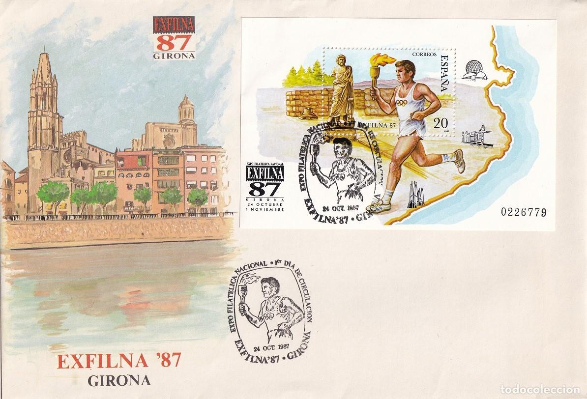 Sellos: SPD Espa&ntilde;a 1987 - Exfilna 87 - Primer d&iacute;a de circulaci&oacute;n - Girona - Expo Filat&eacute;lica Nacional