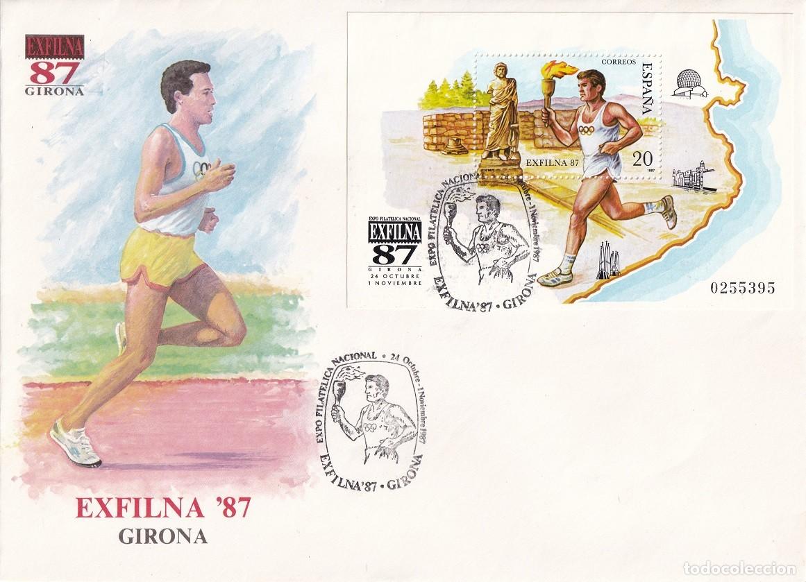 Sellos: Sobre Espa&ntilde;a 1987 - Exfilna 87 - Girona - Expo Filat&eacute;lica Nacional - Matasellos especiales