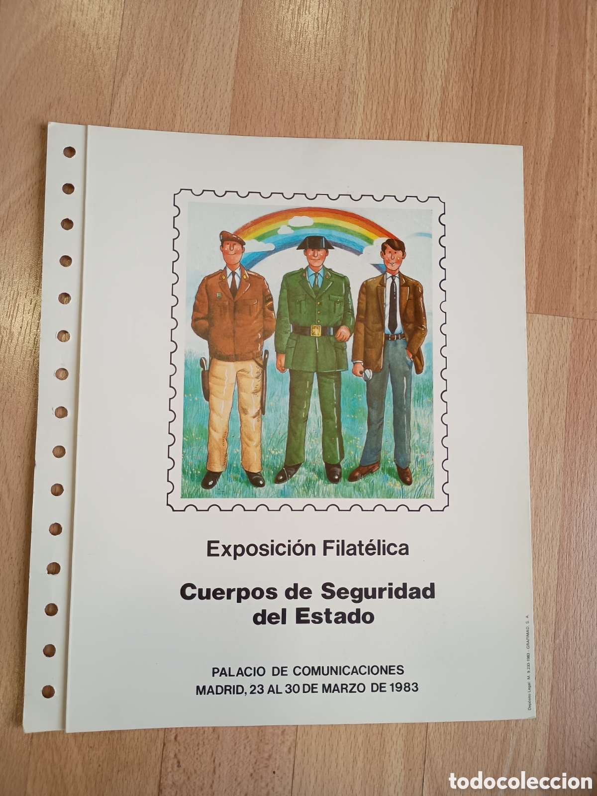 Sellos: ESPA&Ntilde;A 1983 - EXPOSICI&Oacute;N FILAT&Eacute;LICA CUERPOS DE SEGURIDAD DEL ESTADO - DOCUMENTO FILAT&Eacute;LICO