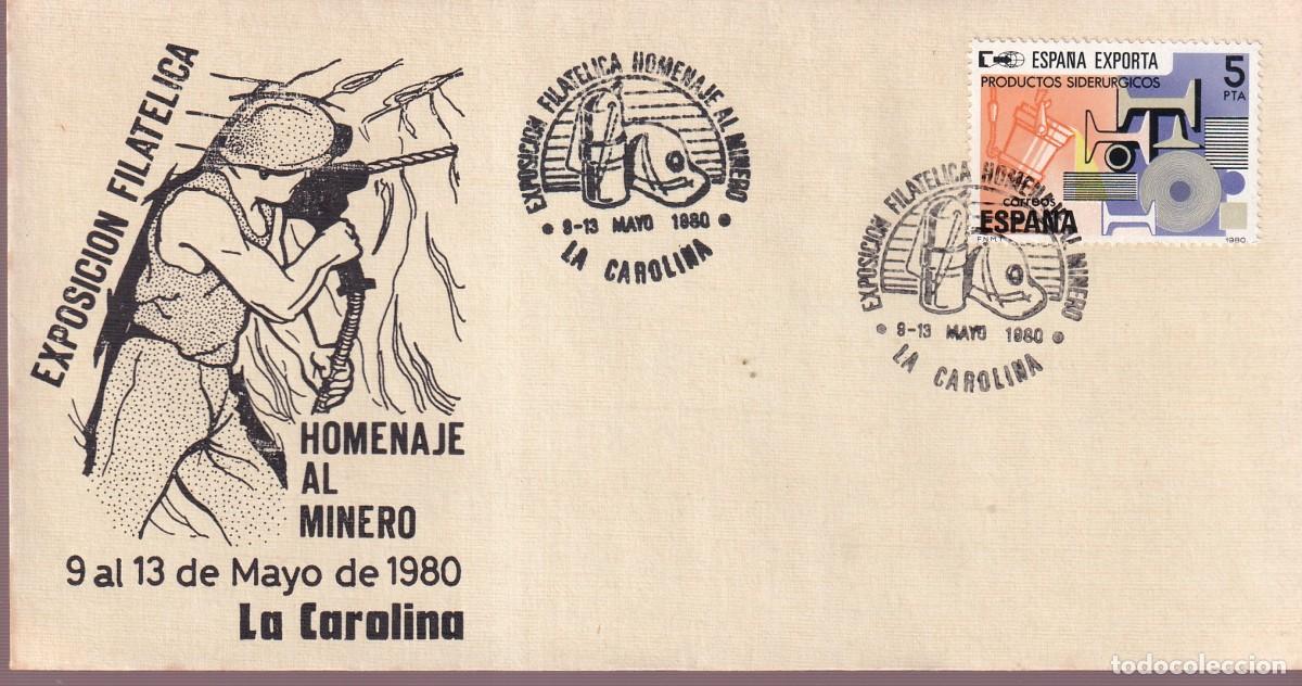 Sellos: JAEN - LA CAROLINA 1980 - EXPOSICION FILATELICA HOMENAJE AL MINERO