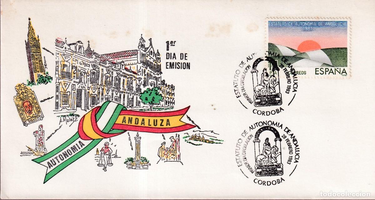 Sellos: CORDOBA 1983 - ESTATUTO DE AUTONOMIA DE ANDALUCIA - PRIMER DIA DE EMISION