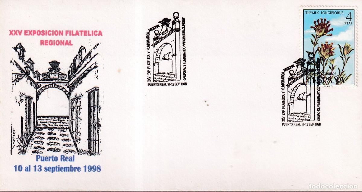 Sellos: PUERTO REAL 1998 - XXV EXPO.FIL. REGIONAL - CALLEJON DEL ARCO