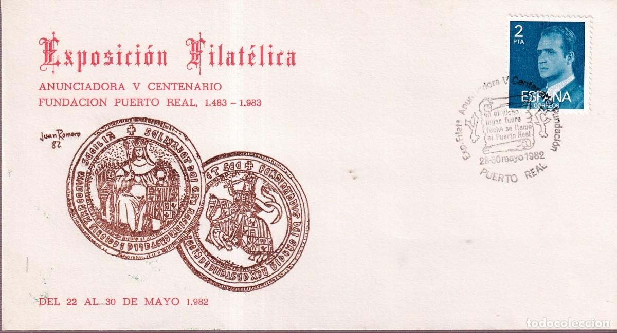 Sellos: PUERTO REAL 1982 - EXPO.FIL. ANUNCIADORA V CENTENARIO FUNDACION PUERTO REAL