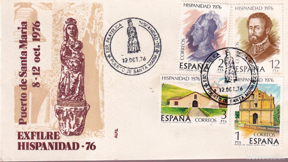 Sellos: PUERTO DE SANTA MARIA 1976 - EXFILRE HISPANIDAD-76 EN SOBRE ALFIL