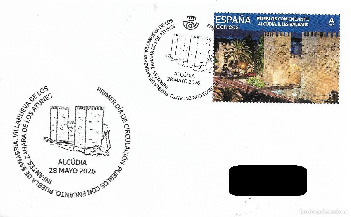 Sellos: ESPA&Ntilde;A. SOBRE PRIMER DIA. PUERTA DE MALLORCA. ALCUDIA. 2026