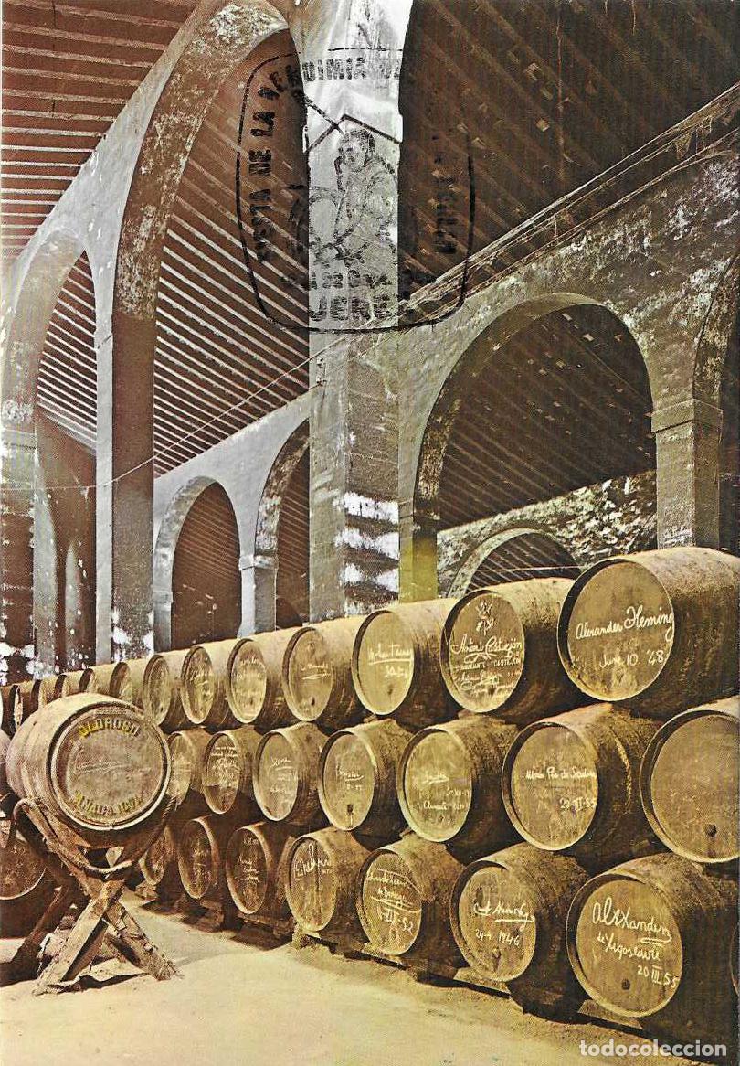 Sellos: VINO FIESTA VENDIMIA DEDICADA A BERLIN JEREZ DE LA FRONTERA (CADIZ) 1985 MATASELLOS TARJETA RARO VER