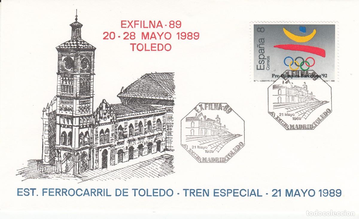 Briefmarken: TEM. TRENES - FERROCARRIL - MATASELLOS EXFILNA 89 - TREN ESPECIAL MADRID TOLEDO - 1989