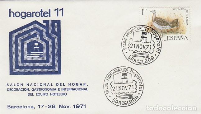 Sellos: A&Ntilde;O 1971, BARCELONA, SALON MONOGGAFICO HOGAROTEL, sobre de alfil