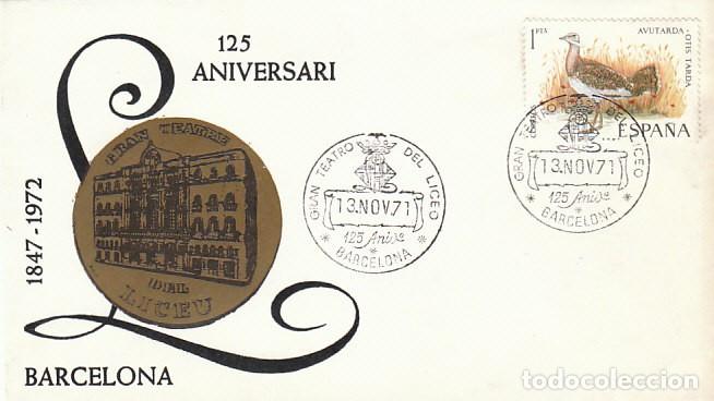 Sellos: A&Ntilde;O 1971, GRAN TEATRO DEL LICEO DE BARCELONA, 125 ANIVERSARIO, SOBRE DE ALFIL