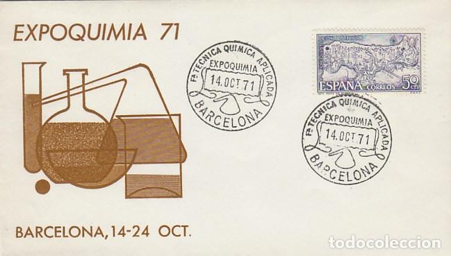 Sellos: A&Ntilde;O 1971, EXPOQUIMIA, FERIA TECNICA DE LA QUIMICA APLICADA, SOBRE DE ALFIL