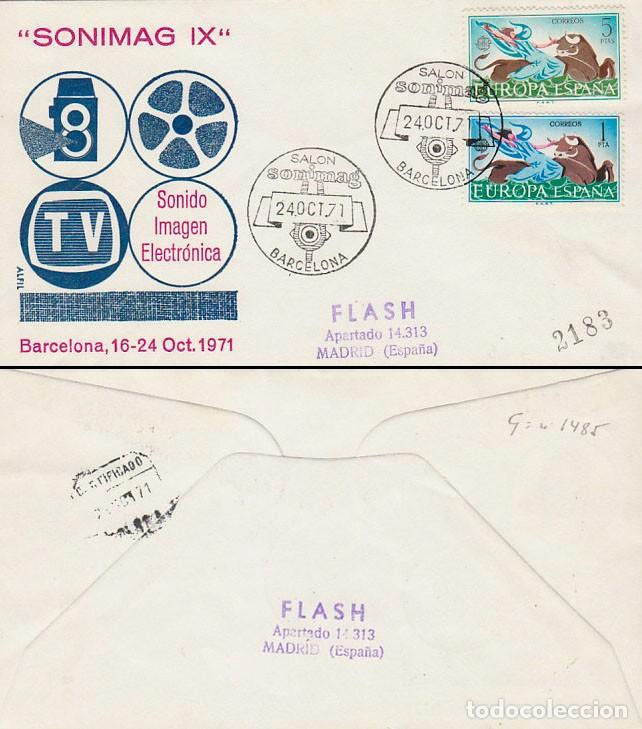 Sellos: A&Ntilde;O 1971, SONIMAG, SALON DE LA IMAGEN, SONIDO Y ELECTRONICA, SOBRE DE ALFIL CIRCULADO