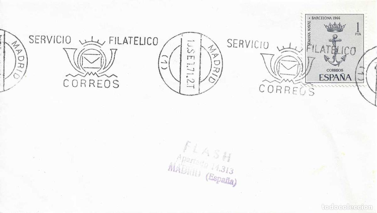 Sellos: RARO SERVICIO FILATELICO CORREOS, MADRID SEPTIEMBRE 1971. MATASELLOS DE RODILLO EN SOBRE
