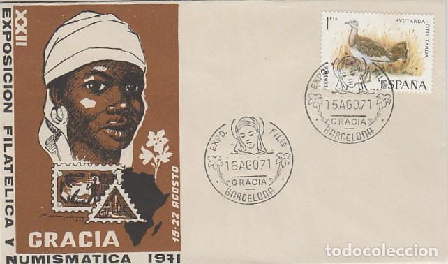 Sellos: A&Ntilde;O 1971, VIRGEN, EXPOSICION DE GRACIA, SOBRE OFICIAL DE LA EXPOSICION