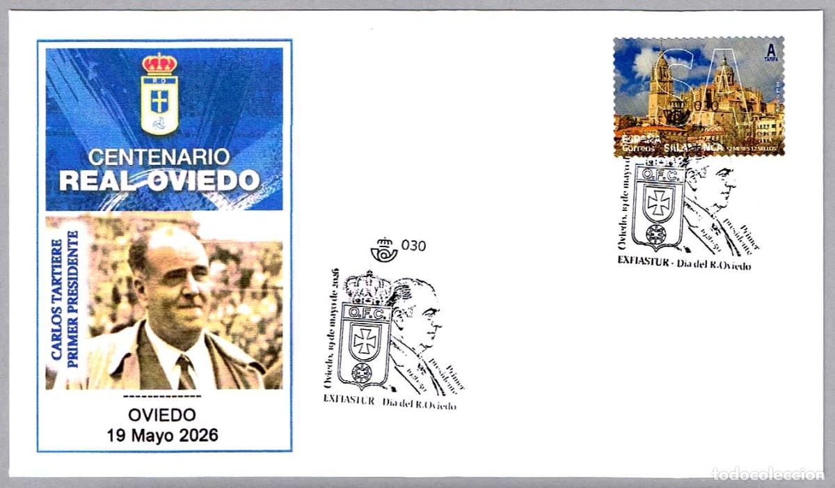 Sellos: Matasellos CENTENARIO REAL OVIEDO - PRIMER PRESIDENTE - FUTBOL. Oviedo, Asturias, 2026