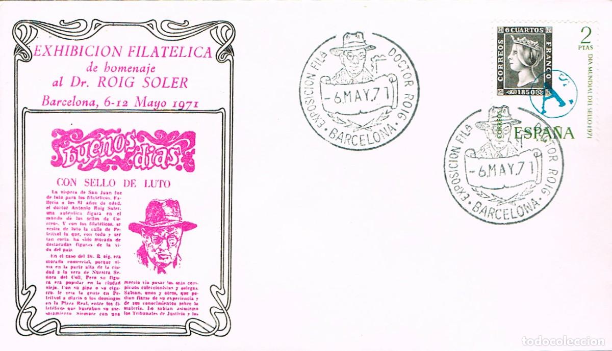 Sellos: A&Ntilde;O 1971, HOMENAJE AL DOCTOR ROIG, SOBRE OFICIAL