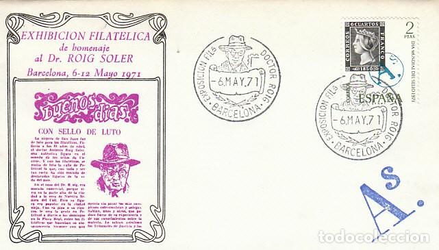 Sellos: A&Ntilde;O 1971, HOMENAJE AL DOCTOR ROIG, SOBRE OFICIAL CON SU MARCA