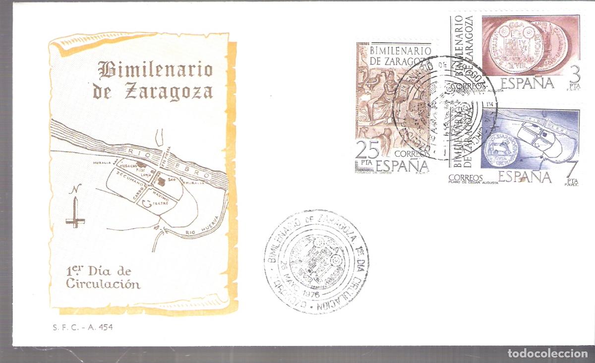 Sellos: Bimilenario de Zaragoza. Sobre Primer d&iacute;a. 26 de mayo de 1976. Sobre y matasellos.