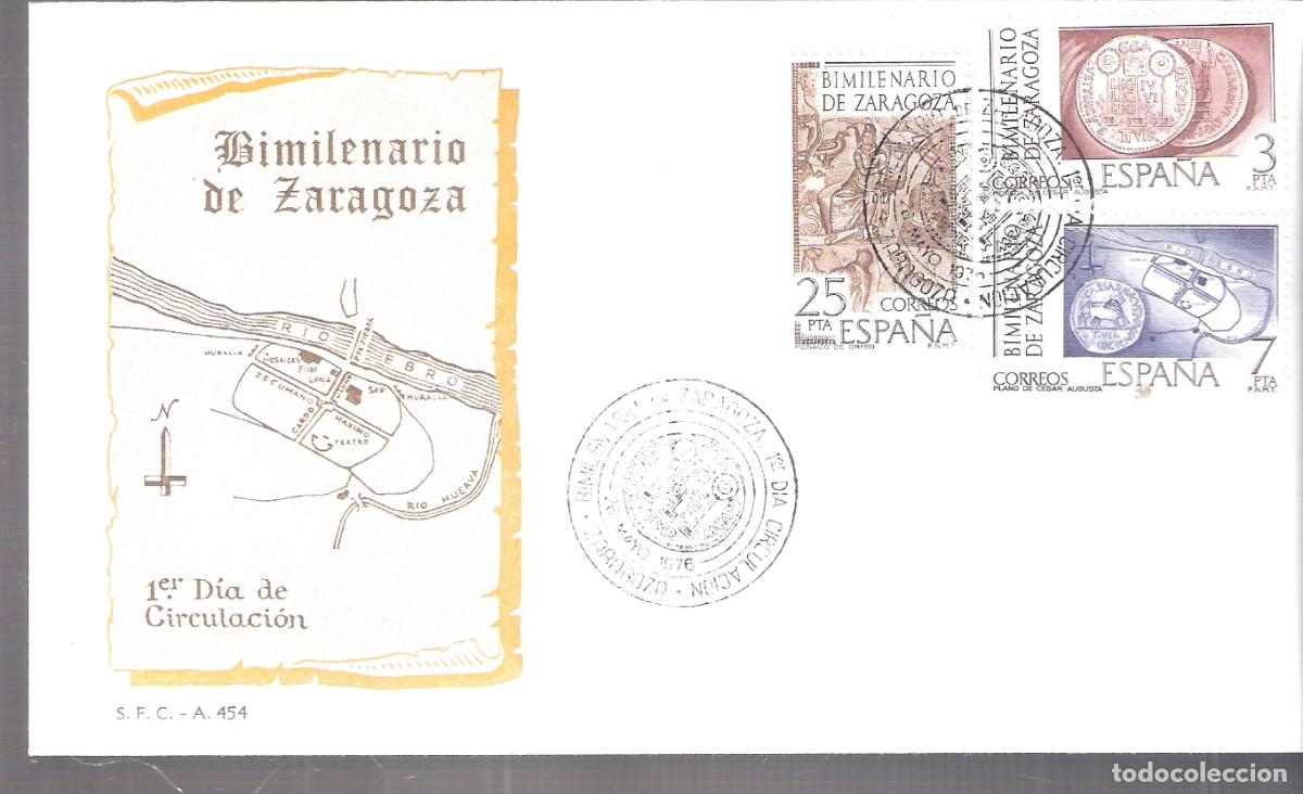 Sellos: Bimilenario de Zaragoza. Sobre Primer d&iacute;a. 26 de mayo de 1976. Sobre y matasellos.