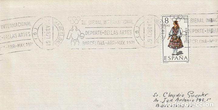 Sellos: A&Ntilde;O 1971, BARCELONA, BIENAL INTERNACIONAL DEL DEPORTE EN LAS BELLAS ARTES, RODILLO