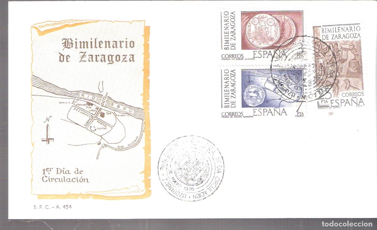 Sellos: Bimilenario de Zaragoza. Sobre Primer d&iacute;a. 26 de mayo de 1976. Sobre y matasellos.