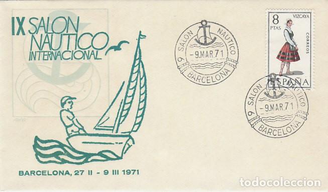 Sellos: A&Ntilde;O 1971, SALON NAUTICO DE BARCELONA, SOBRE DE ALFIL