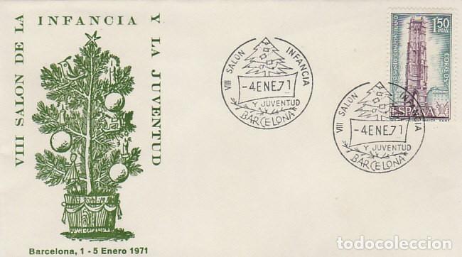 Sellos: A&Ntilde;O 1971, ARBOL DE NAVIDAD, SALON INFANCIA Y LA JUVENTUD DE BARCELONA, NAVIDAD, SOBRE DE ALFIL