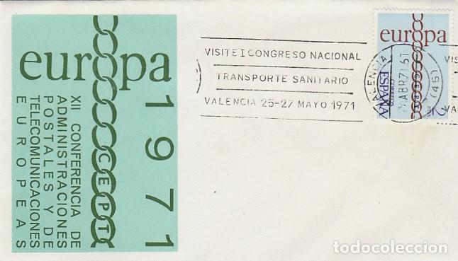Sellos: A&Ntilde;O 1971, VALENCIA, TRANSPORTE SANITARIO, RODILLO ALFIL, ES PRIMER DIA DEL SELLO