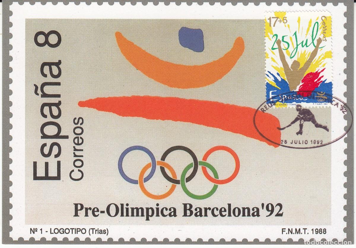 Sellos: BARCELONA 92 - TARJETA CON MATASELLOS REUS SUBSEU OLIMPICA