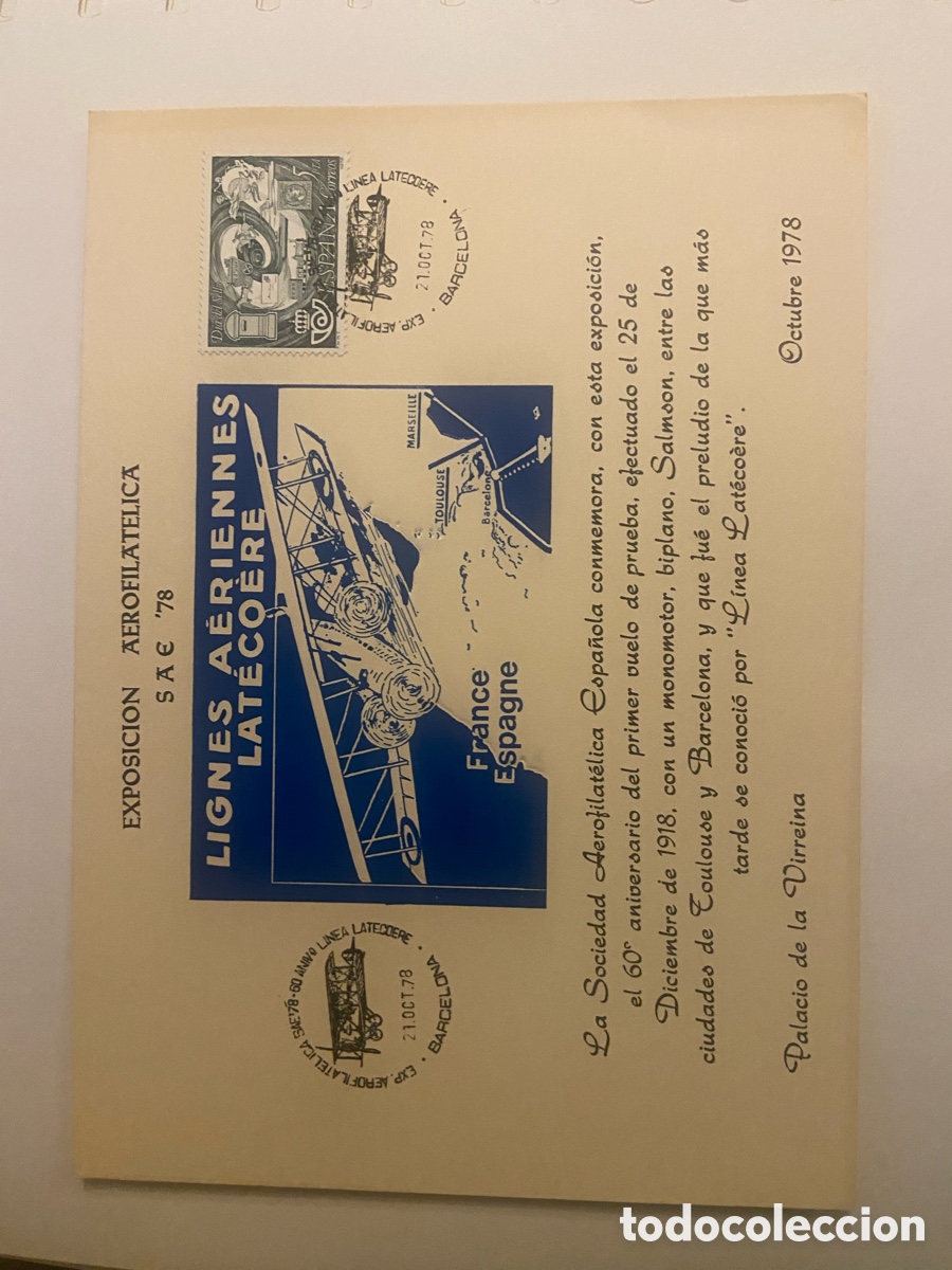 Sellos: EXPOSICION AEROFILATELICA SAE&acute;78. BARCELONA. MATASELLOS AVIACION