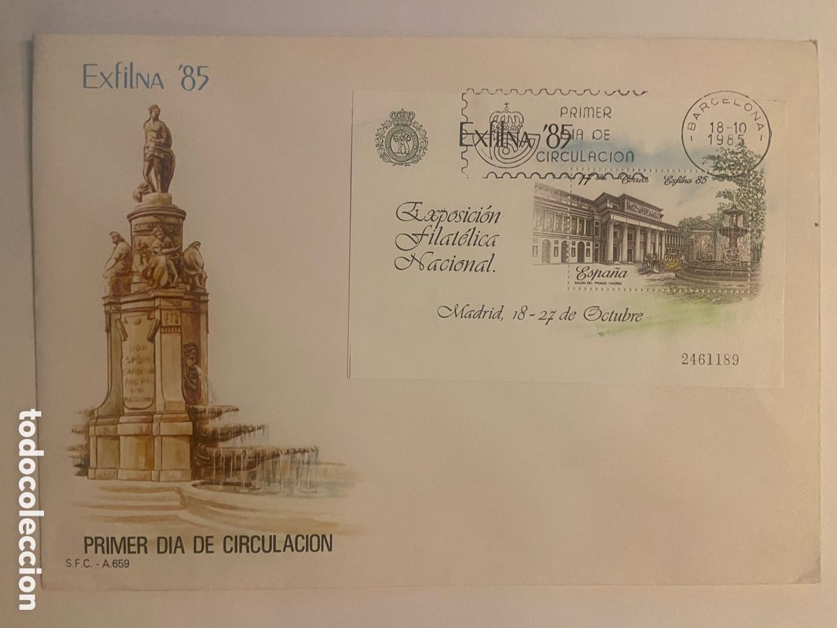 Sellos: JUEGO 4 SOBRES EDIFIL 2814. MATASELLOS ESPECIALES PRIMER DIA EXFILNA&acute;85