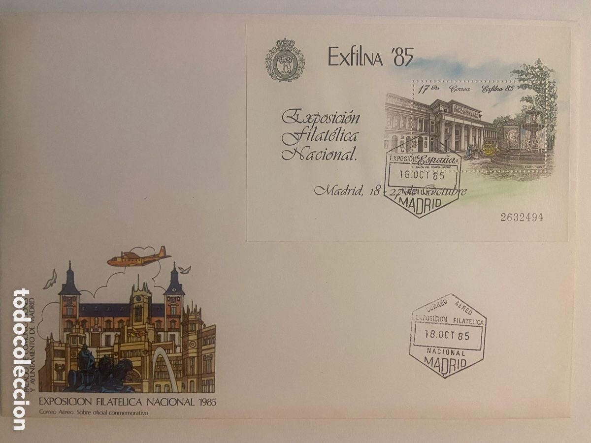 Sellos: MATASELLOS ESPECIAL PRIMER DIA CORREO AEREO EXFILNA&acute;85. EDIFIL 2814.