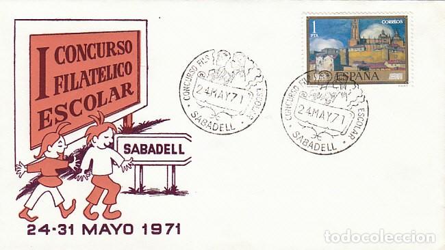Sellos: A&Ntilde;O 1971, SABADELL, EXPOSICION FILATELICA ESCOLAR, SOBRE DE ALFIL