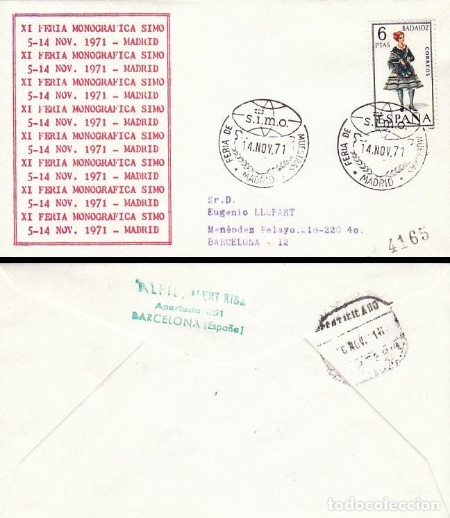 Sellos: A&Ntilde;O 1971, MADRID, SIMO, SOBRE CIRCULADO